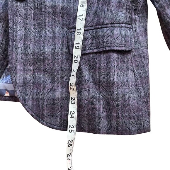 Hans Ubbink Embellished Single-Breasted Blazer Jacket Women's Purple Check - Picture 12 of 16